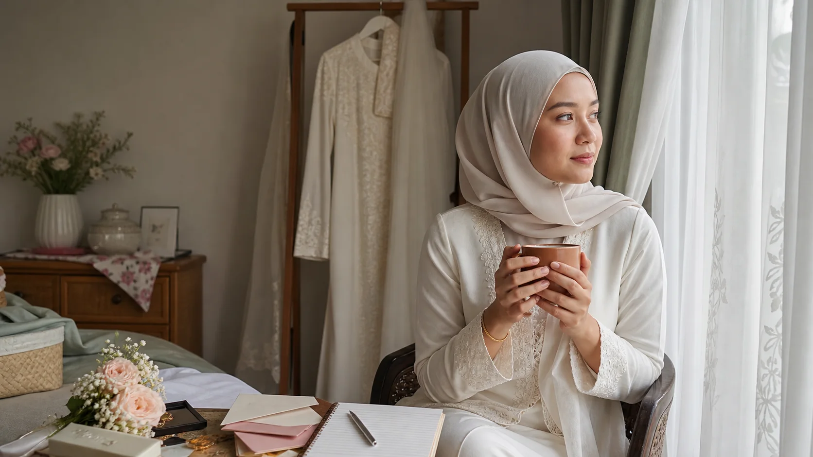 Bakal pengantin perempuan menenangkan diri menjelang hari nikah